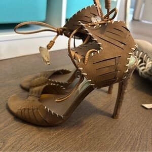 NWOT Dolce Vita Tan Lace-Up Heels